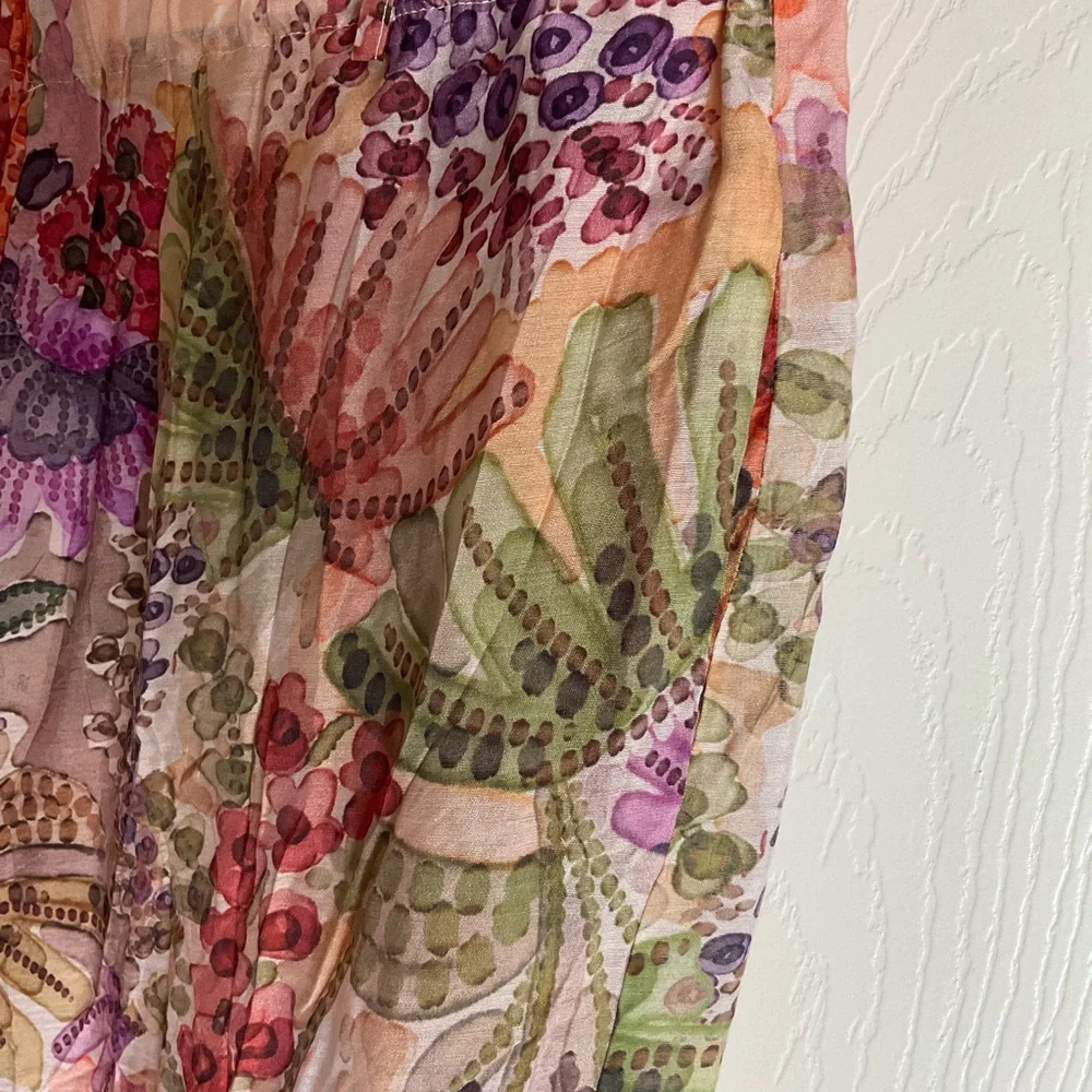 Zara Floral Print Wide Leg Trousers - Size M - Picture 4 of 11